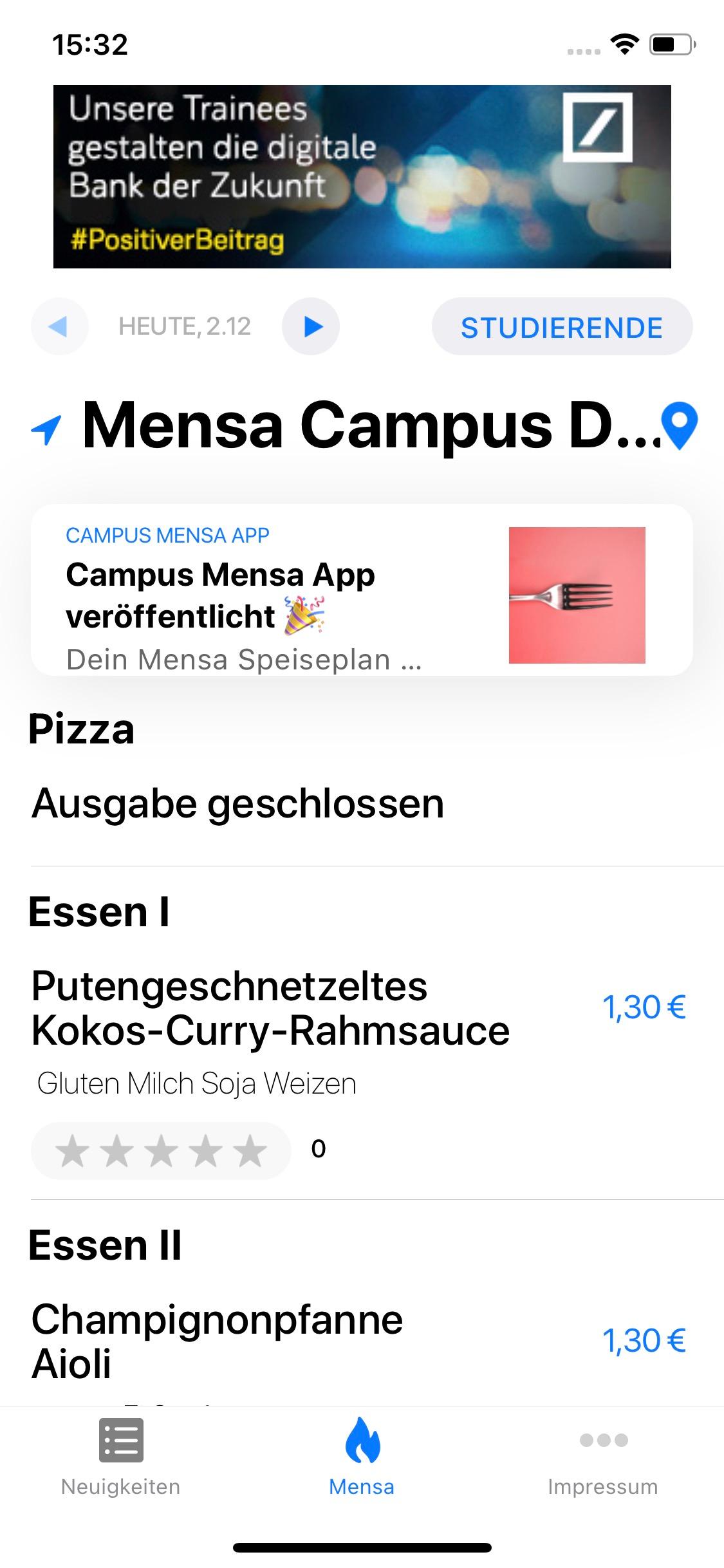 Kampagnenmotiv einer Studicluster-Referenz: Deutsche Bank